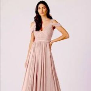 Azazie Calla Dusty Rose hemmed size A14 see measurements